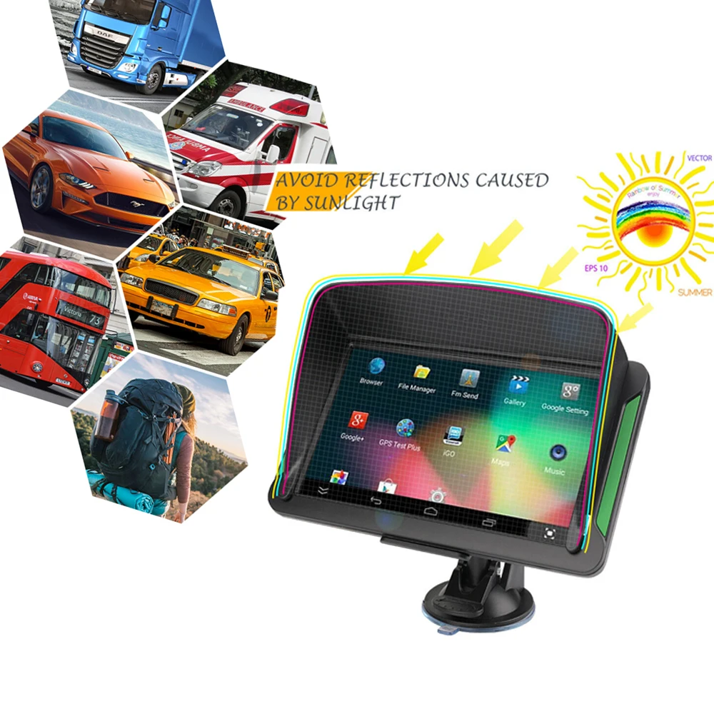 CarGPS Navigator car accessories 7 inch LCD capacitive screen Navitel FM satellite transmitter voice GPS navigation latest map | Автомобили