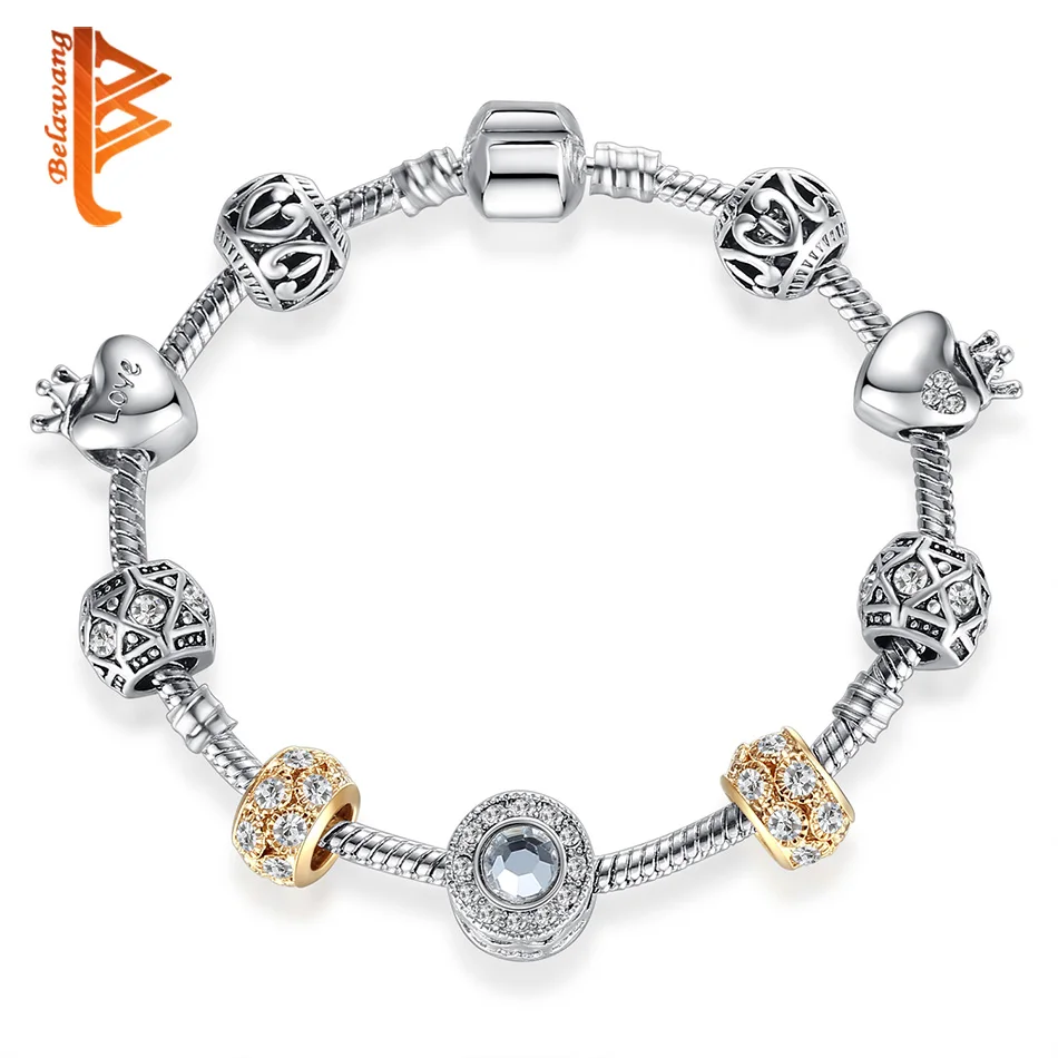 Женский браслет и BELAWANG блестящий ручной работы с бусинами из кристаллов |