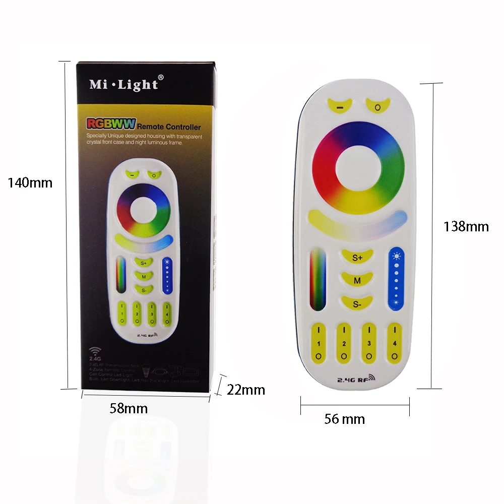 RGBWW пульт дистанционного управления 2 4G Mi. light DC12V 24V 3A IR для 8W E27 цветная