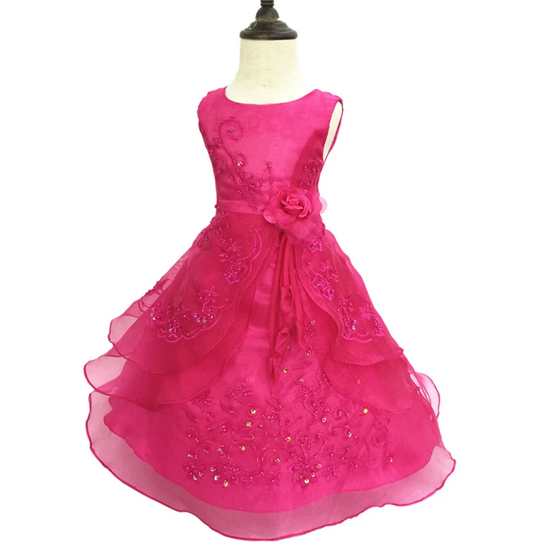 New Princess Dresses with Self-contained bustle for Girls and Tutu Dress in wedding party Costumes 2-14 years Kids dress | Детская