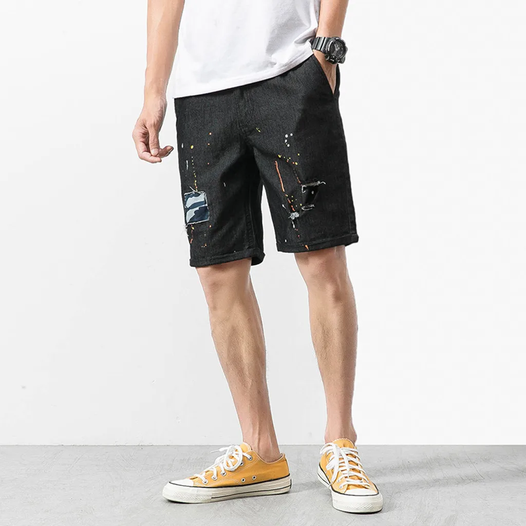 Мужские шорты для отдыха камуфляжные с принтом в виде брызг краски одежда лета 2019