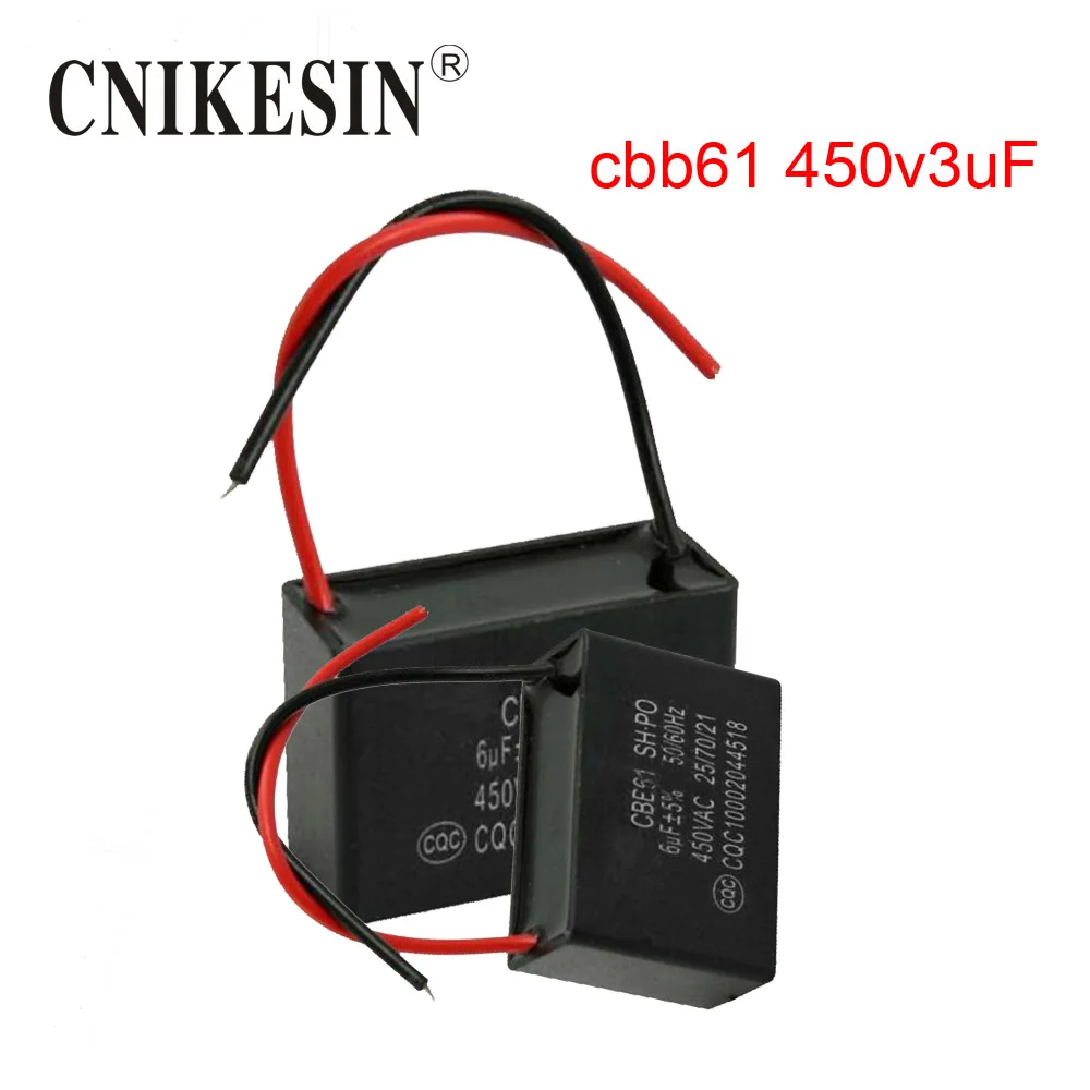 CNIKESIN 2 шт. запуск двигателя Вентилятор конденсатора Cbb61 450v3uF электролитический