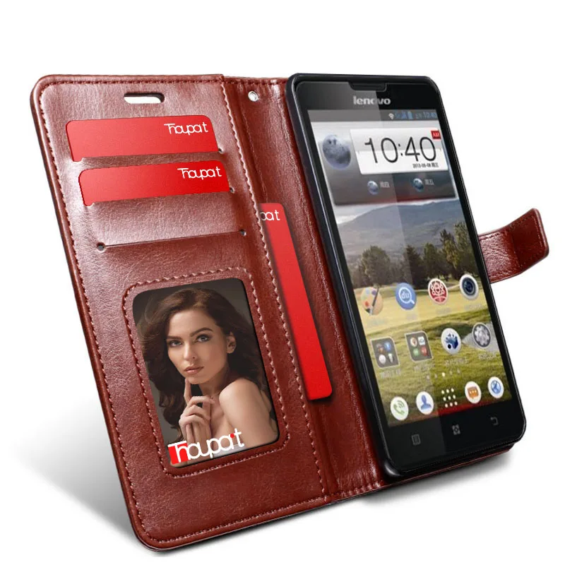 Thouport для lenovo P780 кожаный чехол с узором Crazy Horse чехлы телефонов P 780 откидной Чехол s