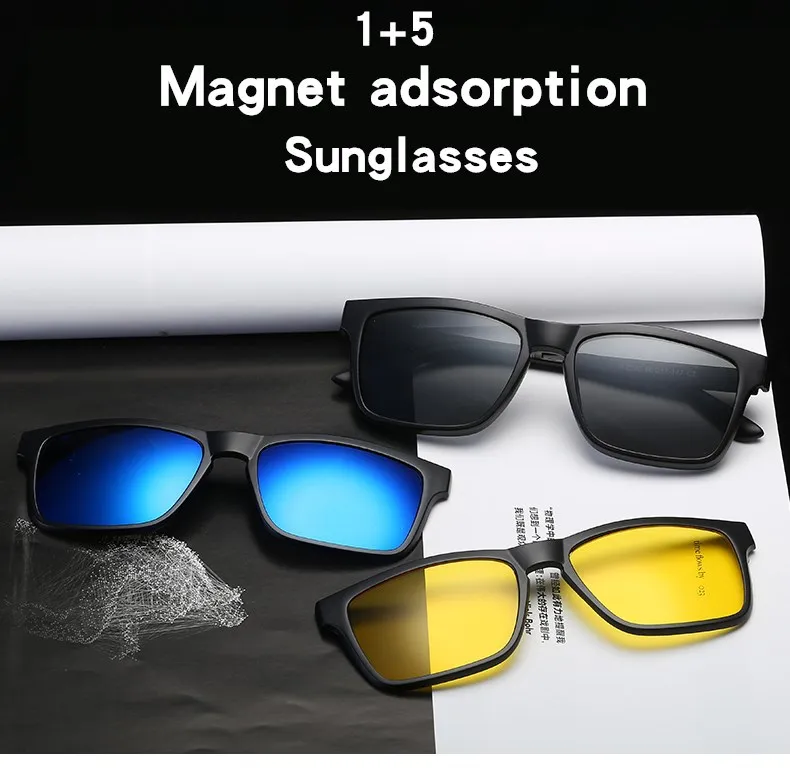 Dearmiliu ультра-легкие поляризованные прикрепляемые солнцезащитные очки Для мужчин Для женщин Магнитные очки оправы для очков TR90 оптическая оправа для очков