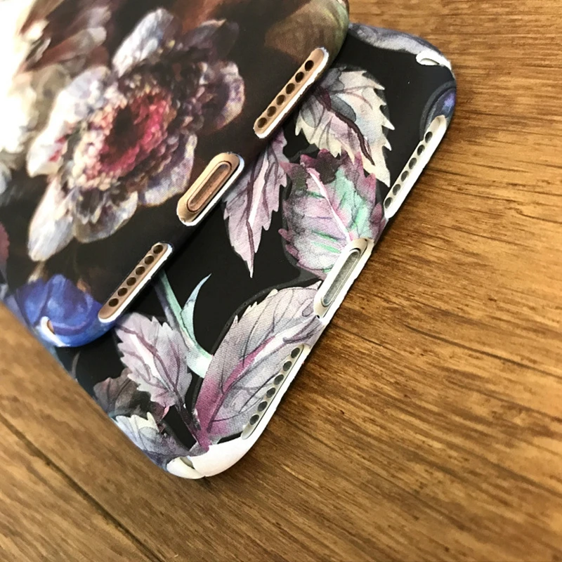 Жесткий чехол из поликарбоната в стиле ретро с цветком камелии для iPhone 7 6 6S Plus