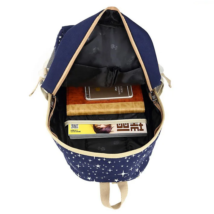 Холщовые женские рюкзаки 3 шт./компл. для девочек-подростков школьные сумки