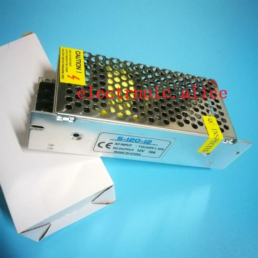 Новый импульсный источник питания 12В 10А 120 Вт AC100 240V к светодиодному адаптеру