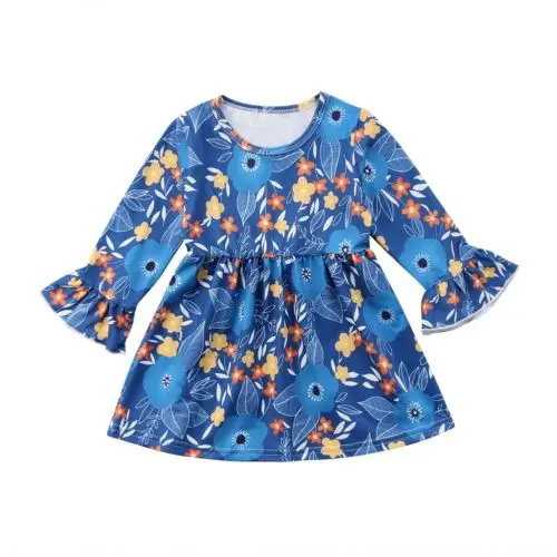 Новинка осени 2018 милая одежда с длинными рукавами и расклешенными для маленьких