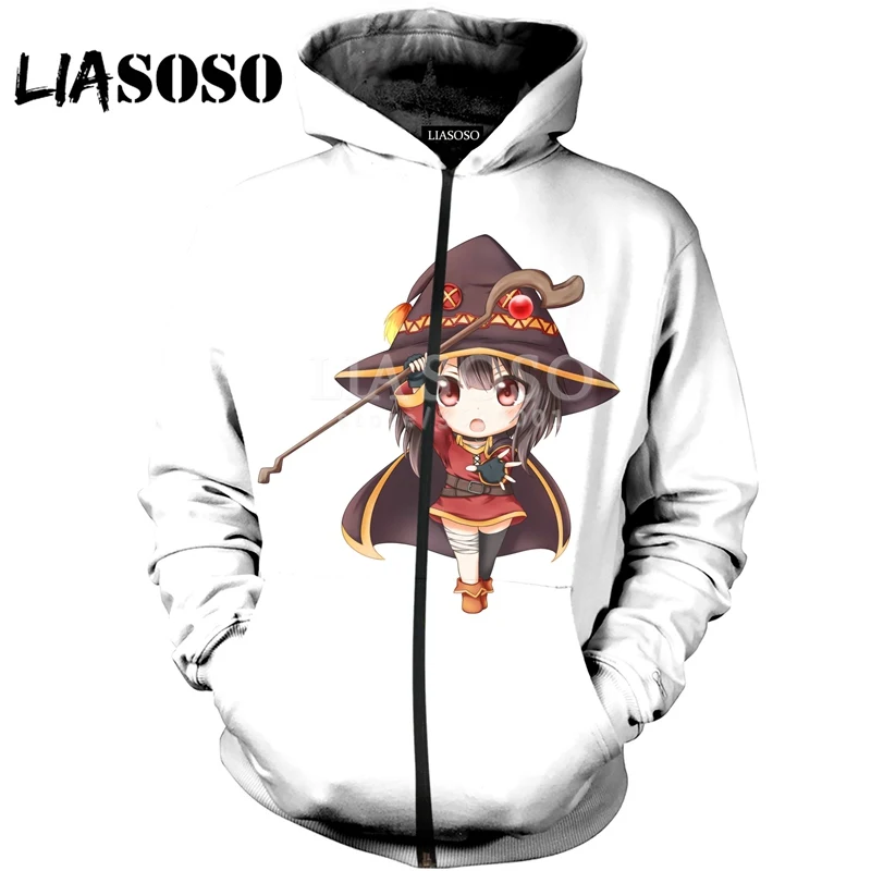 LIASOSO 3DPrint для женщин и мужчин KonoSuba God's Blessing On This Wonderful World пуловер с капюшоном