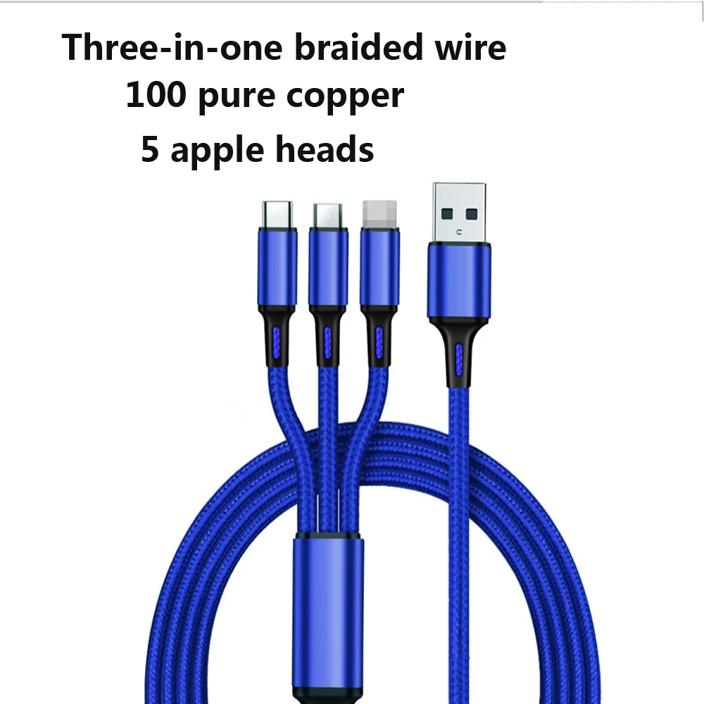 Выдвижной usb кабель 3 в 1 для мобильного телефона Micro USB C type Зарядное устройство