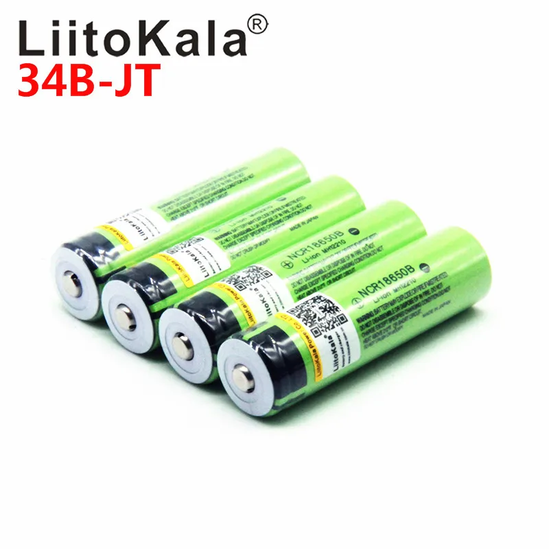 Аккумуляторная батарея LiitoKala для фонариков перезаряжаемая 3 7 В 18650 26650 4 шт. 3400 мА ·