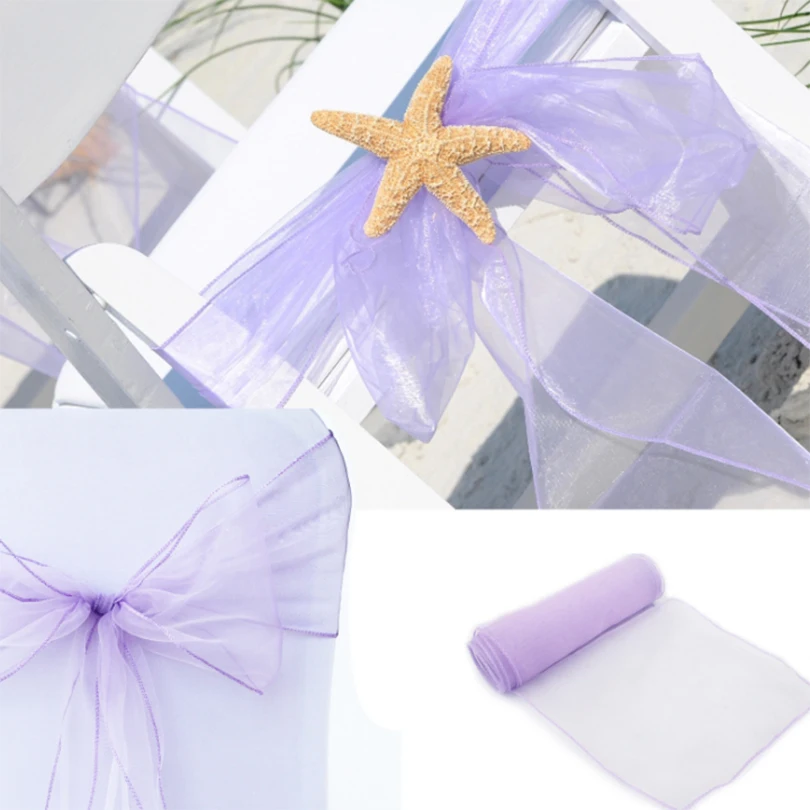 25 шт./лот чехол из органзы для стула с поясом и бантом свадьбы вечеринки банкета