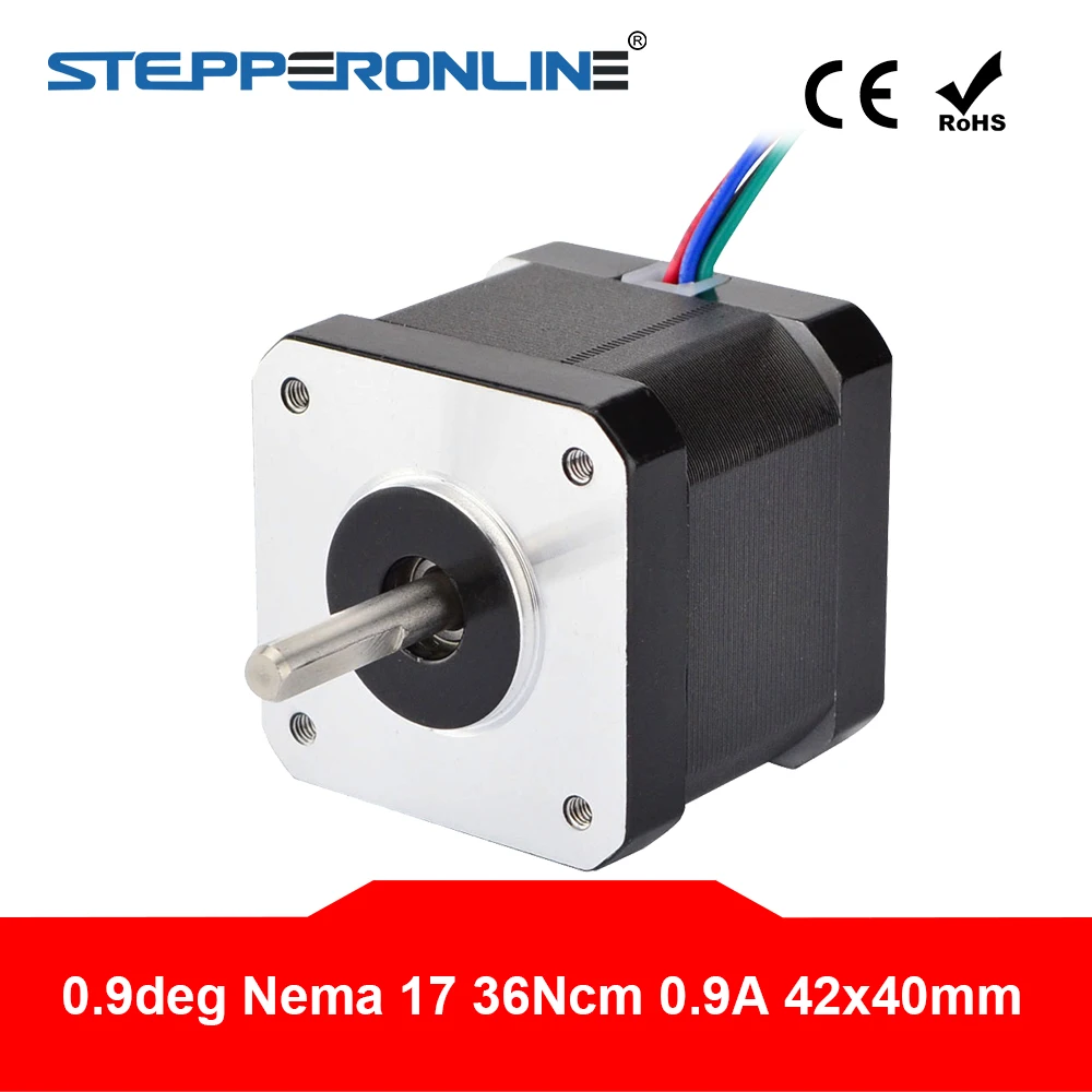 

NEW 0.9 Degree Nema 17 Stepper Motor 36Ncm (51oz.in) 0.9A 4-lead 40mm Length for DIY 3D Printer CNC Robot