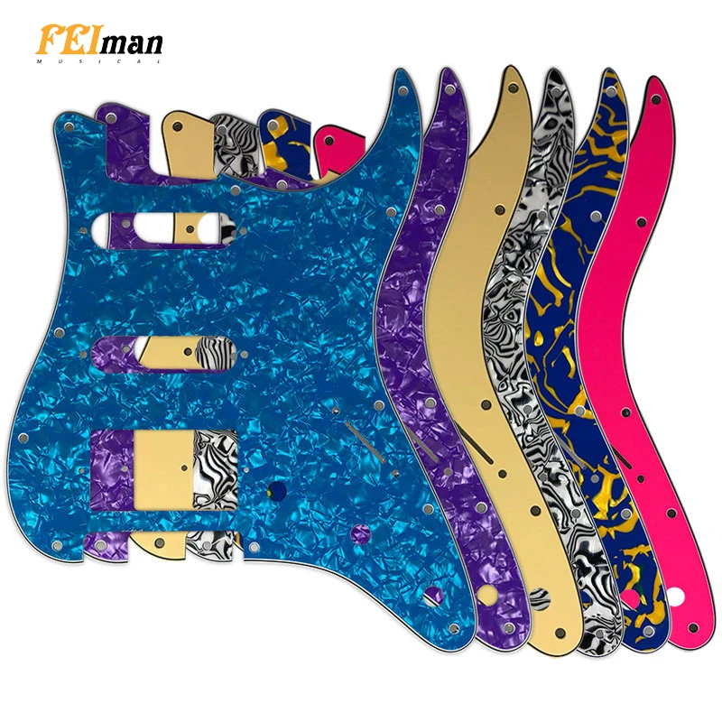 

Pleroo Guitar Accessories 11 Screw Hole Pickguard For Fender Strat USA/Mexican Standard ST HSS With PAF Humbucker