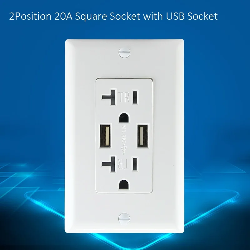 USSeries стандартная настенная розетка с переключателем 1 банда 1Way 2 банды 1Way USB розетка