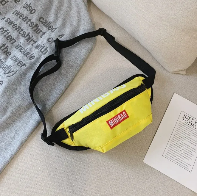Yellow Детская поясная сумка, одноцветная нагрудная сумка для мальчика и девочки, кошелек для денег, поясная сумка для бега, сумка-пояс на бедро T-19070 - Цвет: Yellow