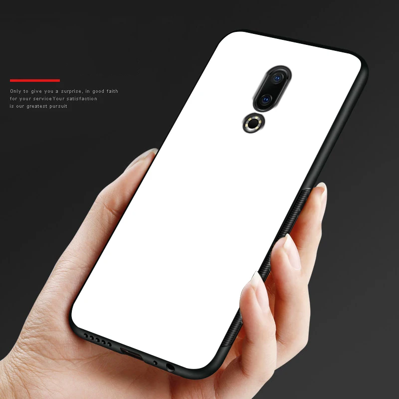 Global Cover For Meizu 16th/16th Plus Glass Case Luxury silicone Soft Frame+Glass Black Cases Accessory On 16 th Fundas | Мобильные