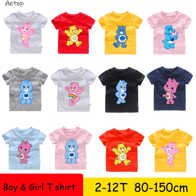 100% хлопок детская одежда с рисунком из аниме care bears футболка логотипом