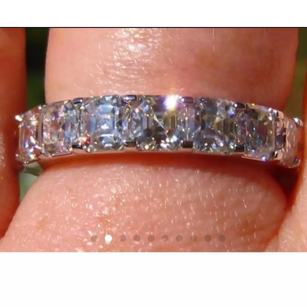 7 шт 4 мм moissanite всего 2.8ctw ascher камни в серебряном|Кольца| |