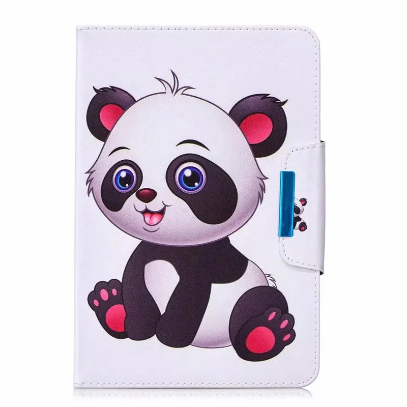 panda Универсальный чехол для планшета с изображением единорога, фламинго, цветов для 9,7 дюймов, 10 дюймов, 10,1 дюймов, магнитный чехол, универсальный чехол для планшета 10,1 - Цвет: panda