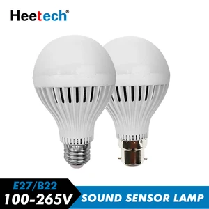 Светодиодная лампа со звуковым датчиком E27 светильник 5 Вт, 7 Вт, 9 Вт, 110 В, 220 В, светодиодная лампа, Индукционная лампа для лестницы, коридора, светильник