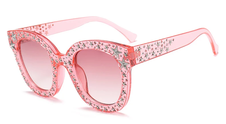 C4 Pink Pink HBK новые модные солнцезащитные очки кошачий глаз винтажные Ретро Женские Звездные брендовые дизайнерские солнцезащитные очки с бриллиантами Женские черные Оттенки UV400 - Цвет линз: C4 Pink Pink