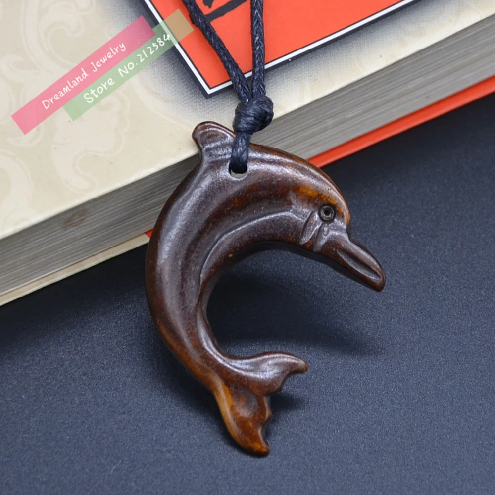 1 шт. ожерелье с кулоном в виде дельфина из бычьей кости новая Zealand Maori ручная