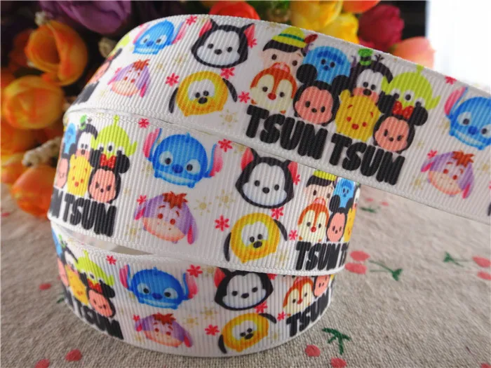 17022706 1'' 25mm 10 yards cartoon printed grosgrain ribbons ribbon diy handmade accessories | Дом и сад