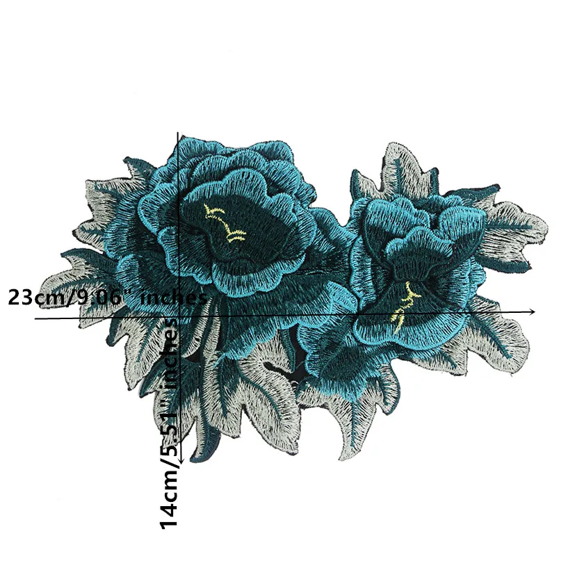 10 шт. Бирюзовая зеленая 3D вышивка искусственная отделка Пришивание украшение для