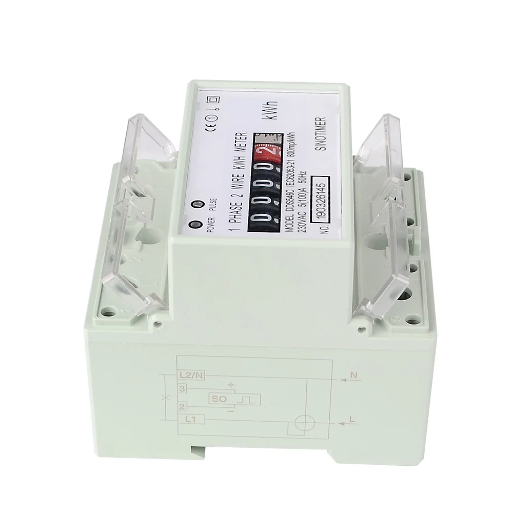DDS546C 230V 5(100) A 50Hz 60Hz однофазный электронный счетчик энергии кВтч 4P din-рейка ваттметр измеритель мощности счетчик электроэнергии