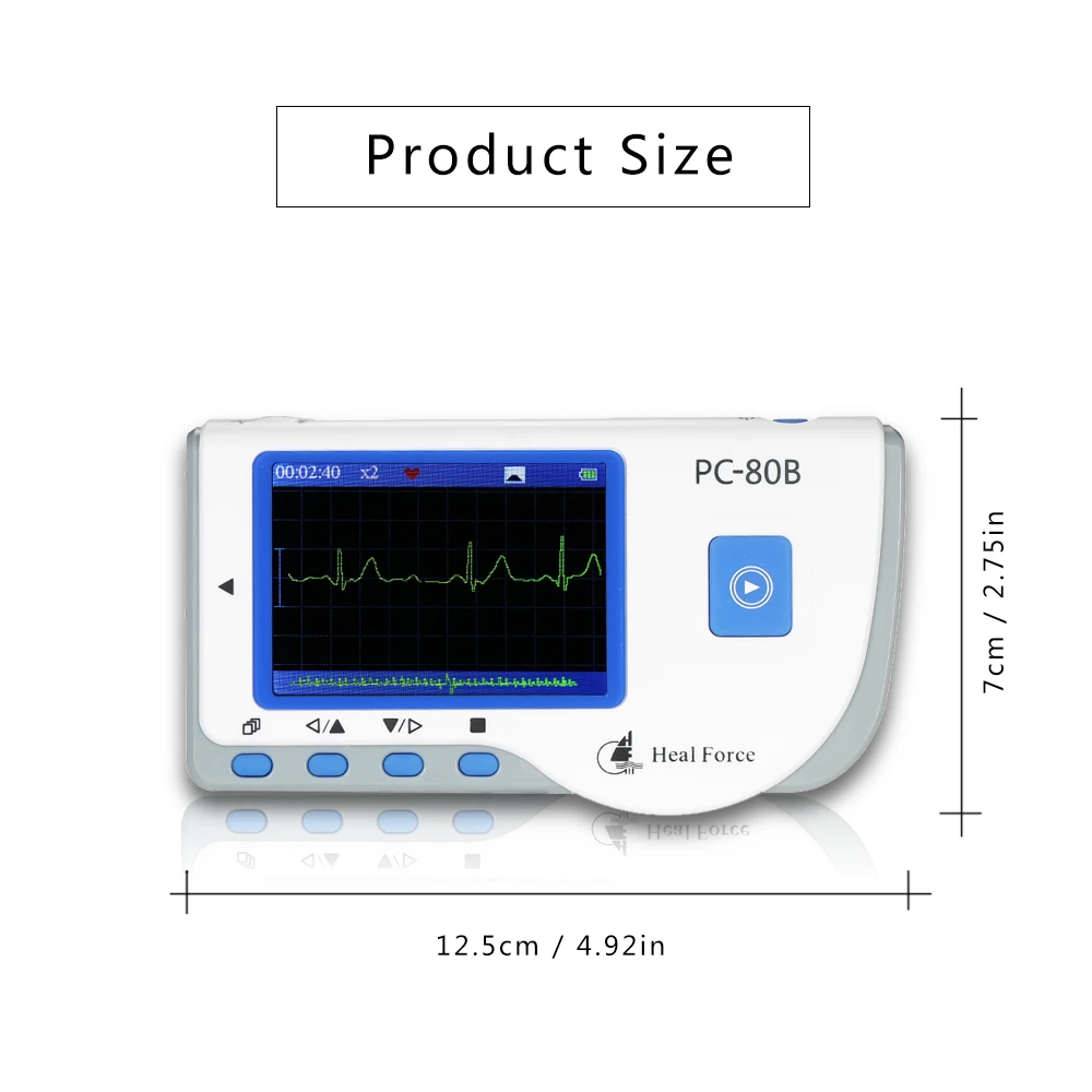 Медицинский портативный ecg устройство для получения ЭКГ машина Монитор артериального давления с usb-кабелем клейкий электрод свинцовые провода FDA CE одобренный