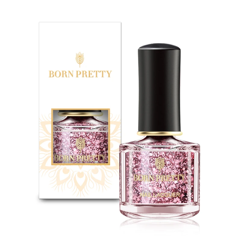 Лак для ногтей BORN PRETTY серия розово золотого цвета блестящий розовый лак дизайна 6