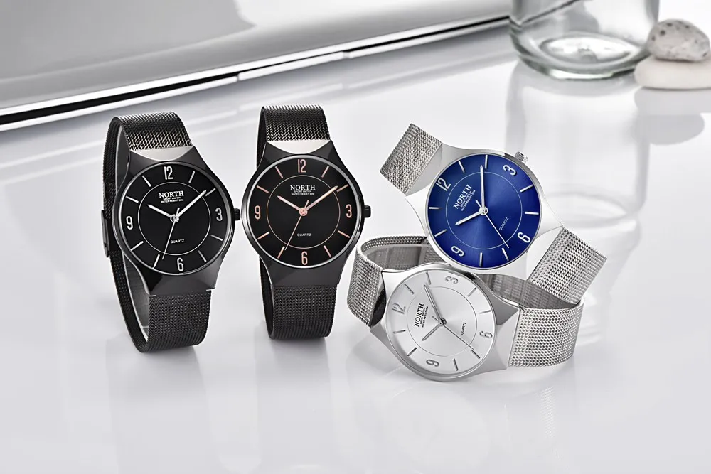 Simple Style Men Casual Watch Silver Stainless Steel Waterproof Male Quartz Wristwatch Fashion Slim Business Man's Dress Clock | Наручные