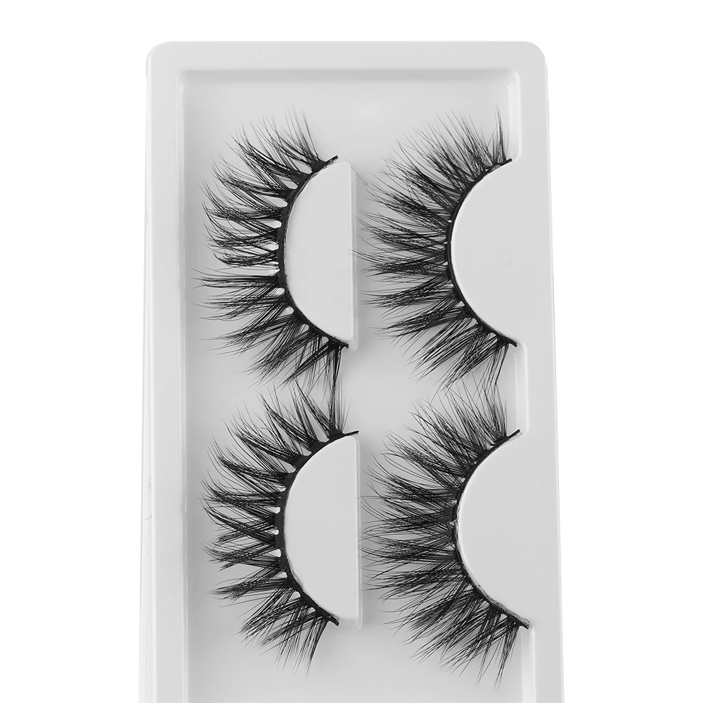 2 пары 3D искусственных норковых накладных ресниц с клеем густые ресницы Wispy