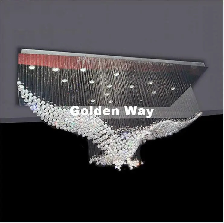 

Free Shipping New Luxury Modern Crystal Chandelier Lighting Pendant Lustre Hall LED Lights Cristal Lamp L100*W55*H80cm 110v-220v