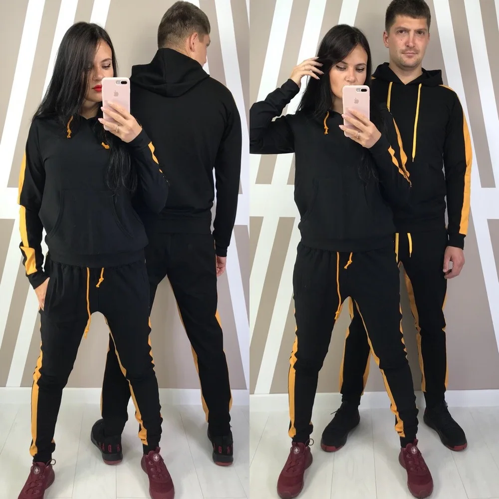 ZOGAA женский и мужской спортивный костюм толстовки + спортивные штаны из 2