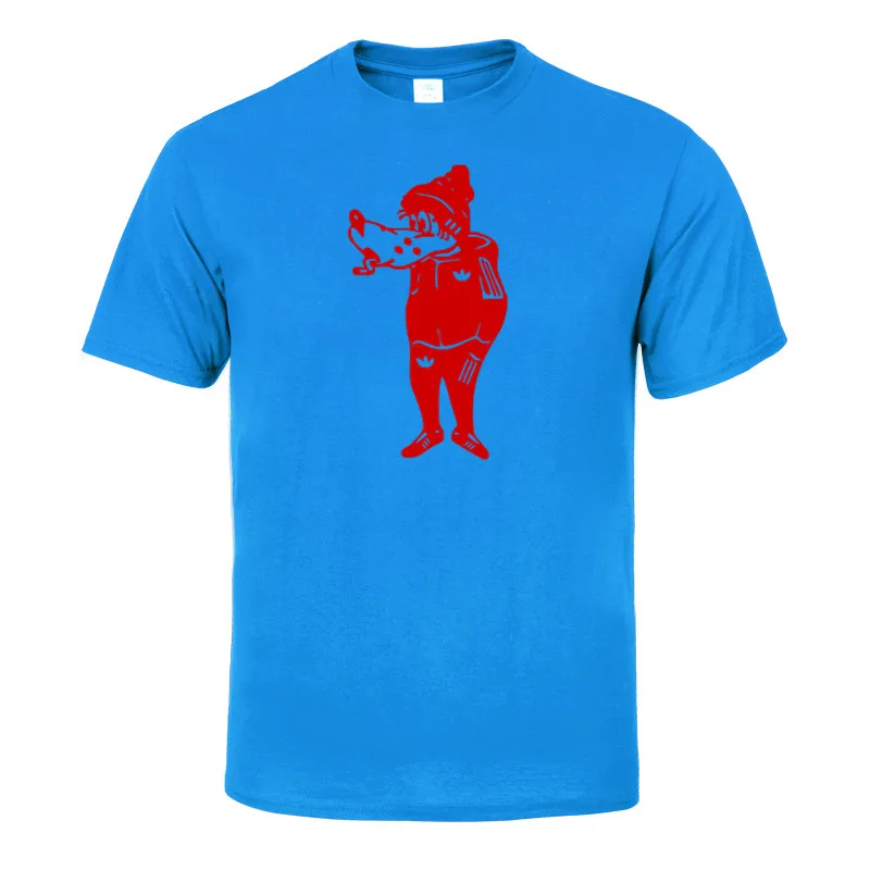 Летний костюм с волком Мужская футболка коротким рукавом хлопковая Повседневная