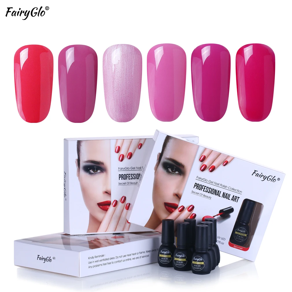 Набор гель лаков для ногтей фэйргло 6 шт./лот УФ светодиодный Гель лак чистый цвет