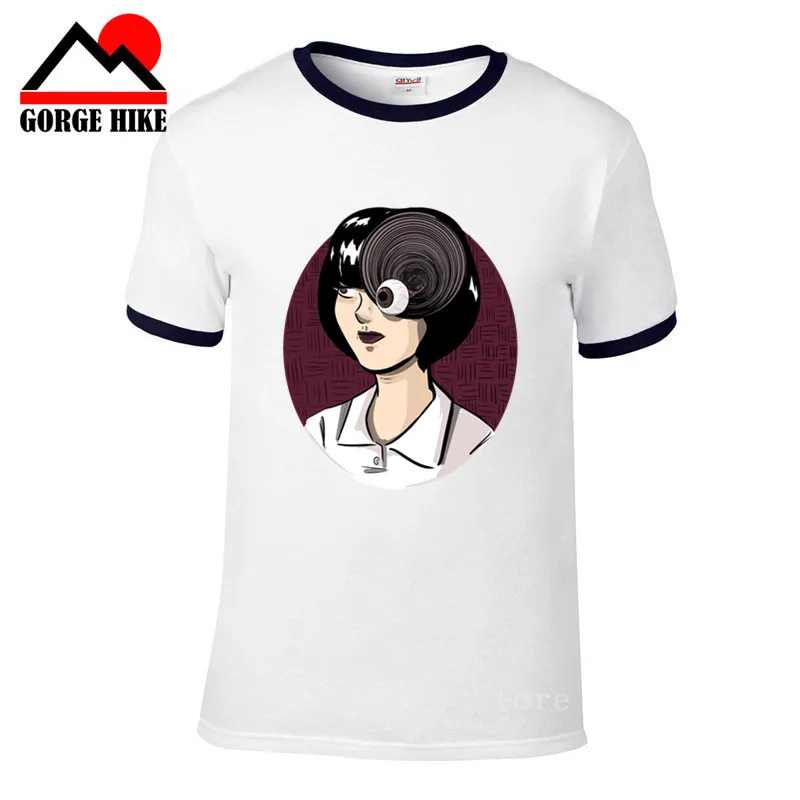 MIJ Spiral Spiralized Men Casual Tees Uzumaki Shirt Junji Ito Horror Manga Shirts Male Funny Cotton T Harajuku Streetwear | Мужская