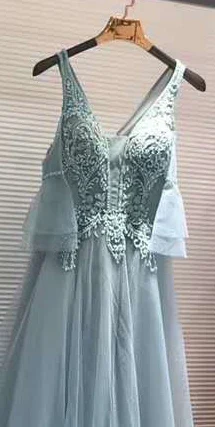 SSYFashion Новые Вечерние платья женские элегантные банкетные милые розовые кружевные аппликации Бисероплетение Вечерние платья Vestido De Noche - Цвет: Blue Green