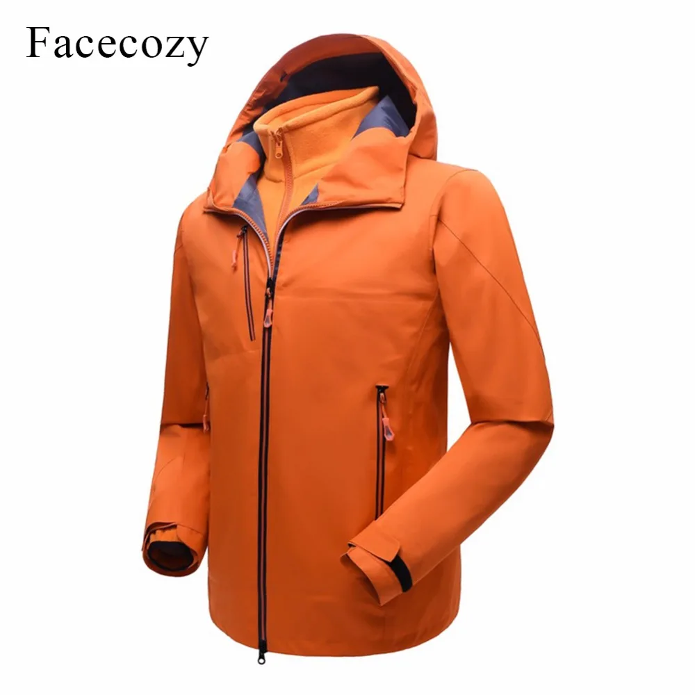 Facecozy мужские зимние водонепроницаемые 2 шт ветровки куртки Softshell пальто с