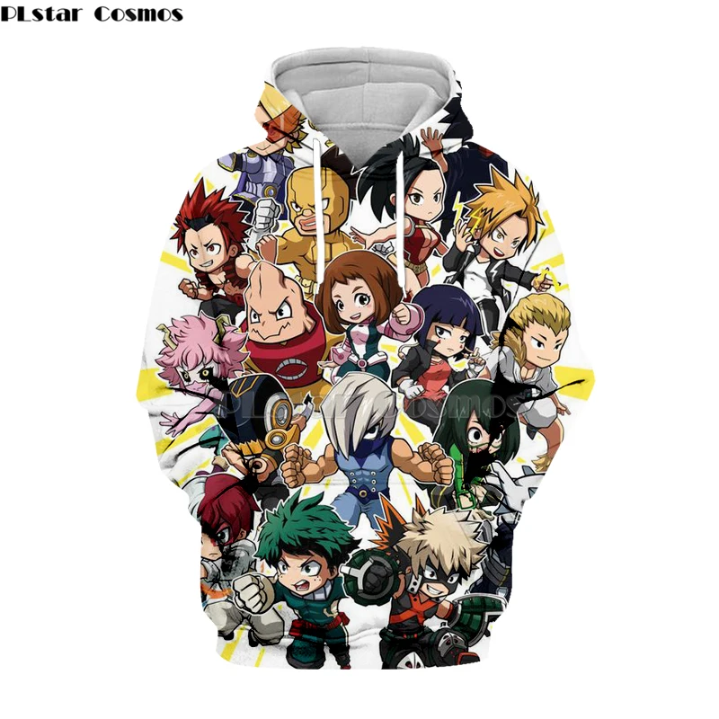 Толстовки с капюшоном длинным рукавом для аниме Моя геройская Академия|Мужские