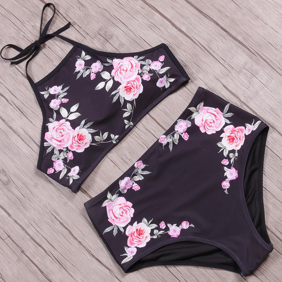 Женский купальник с пуш-ап SAMEGAME бразильский купальник-бикини лямкой на шее