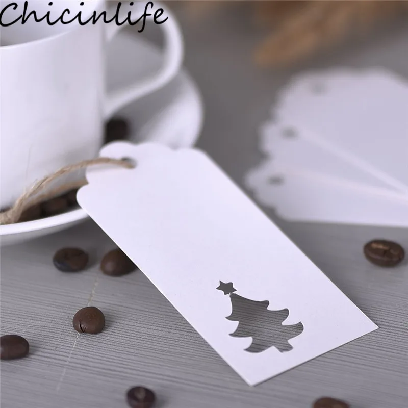 Chicinlife 100 шт. Рождественская елка крафт бумага подвесные бирки открытки сделай сам