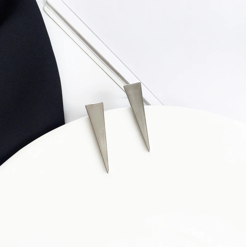 Женские Треугольные Серьги гвоздики AOMU вечерние металлические серьги