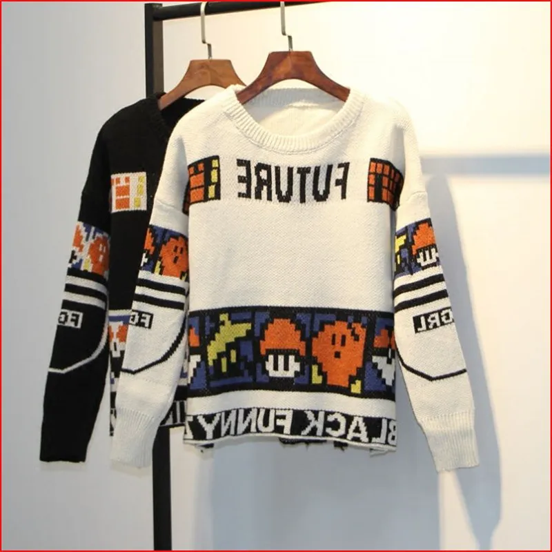 2017 Осень Зима S-2XL негабаритных женщин корейские свитера свободные О-образным