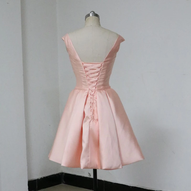 Женская трапециевидная юбка без рукавов с V образным вырезом розовая короткая