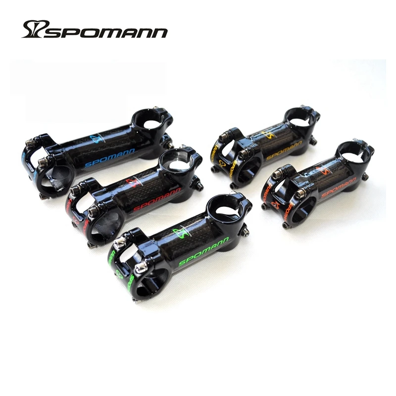 SPOMANN алюминиевый сплав и углеродное волокно велосипедный стебель 3K глянцевый