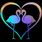 Виниловая наклейка с изображением фламинго, сердца и животных