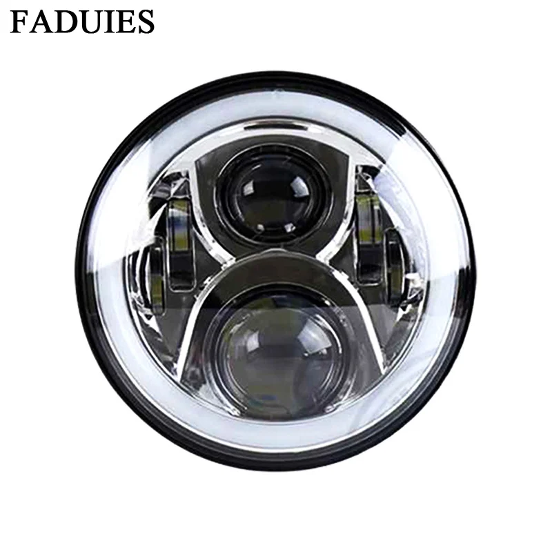 Фара FADUIES светодиодная мотоциклетная с круглыми глазками 7 дюймов 50 Вт лампочкой